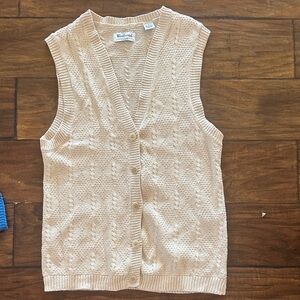 Westbound Cream Knit Button-Front Sweater Vest